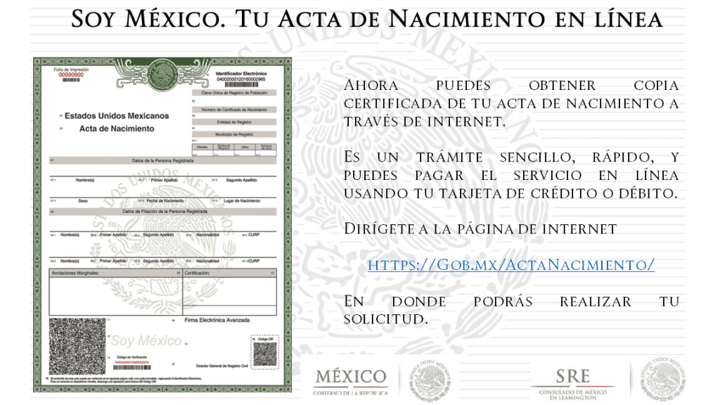 consultar acta de nacimiento mexicana gratis en linea