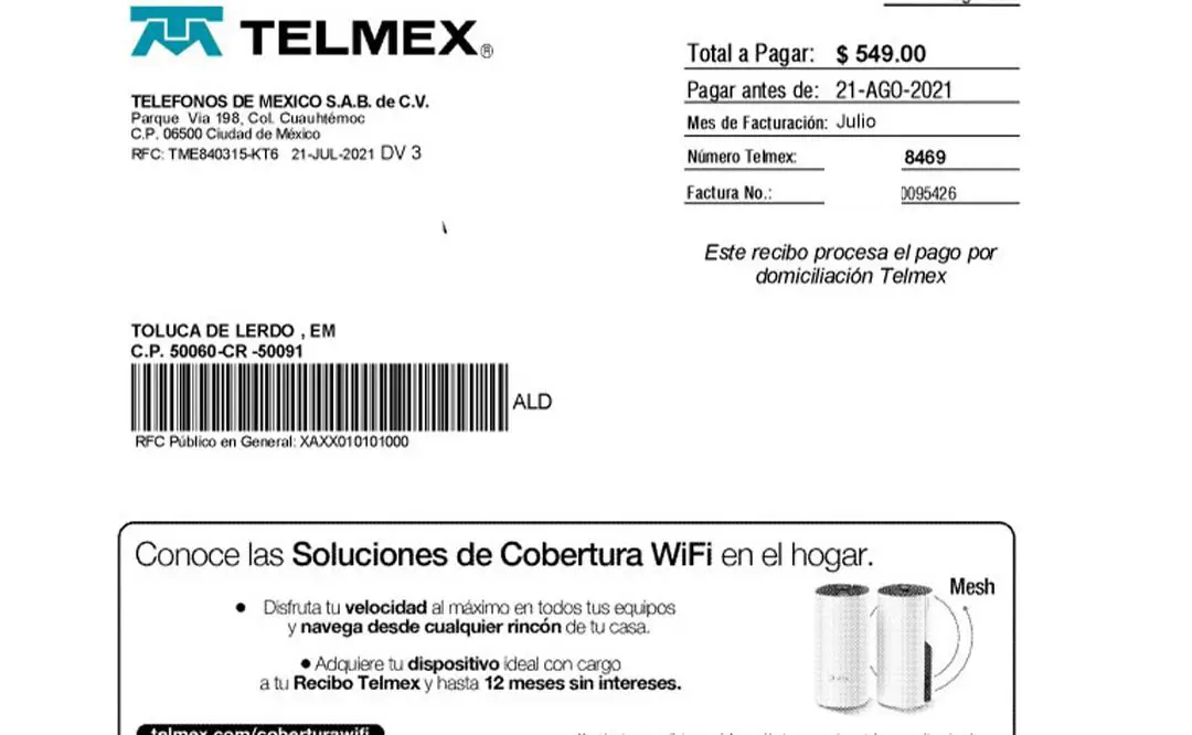 Consultar Recibo De Telmex 7177
