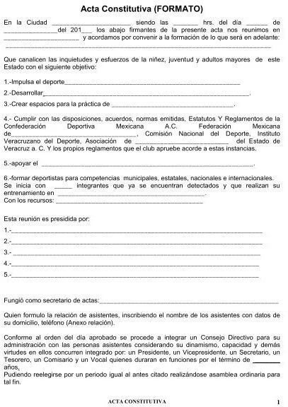 descarga gratuita del acta constitutiva de una empresa mexicana en formato pdf